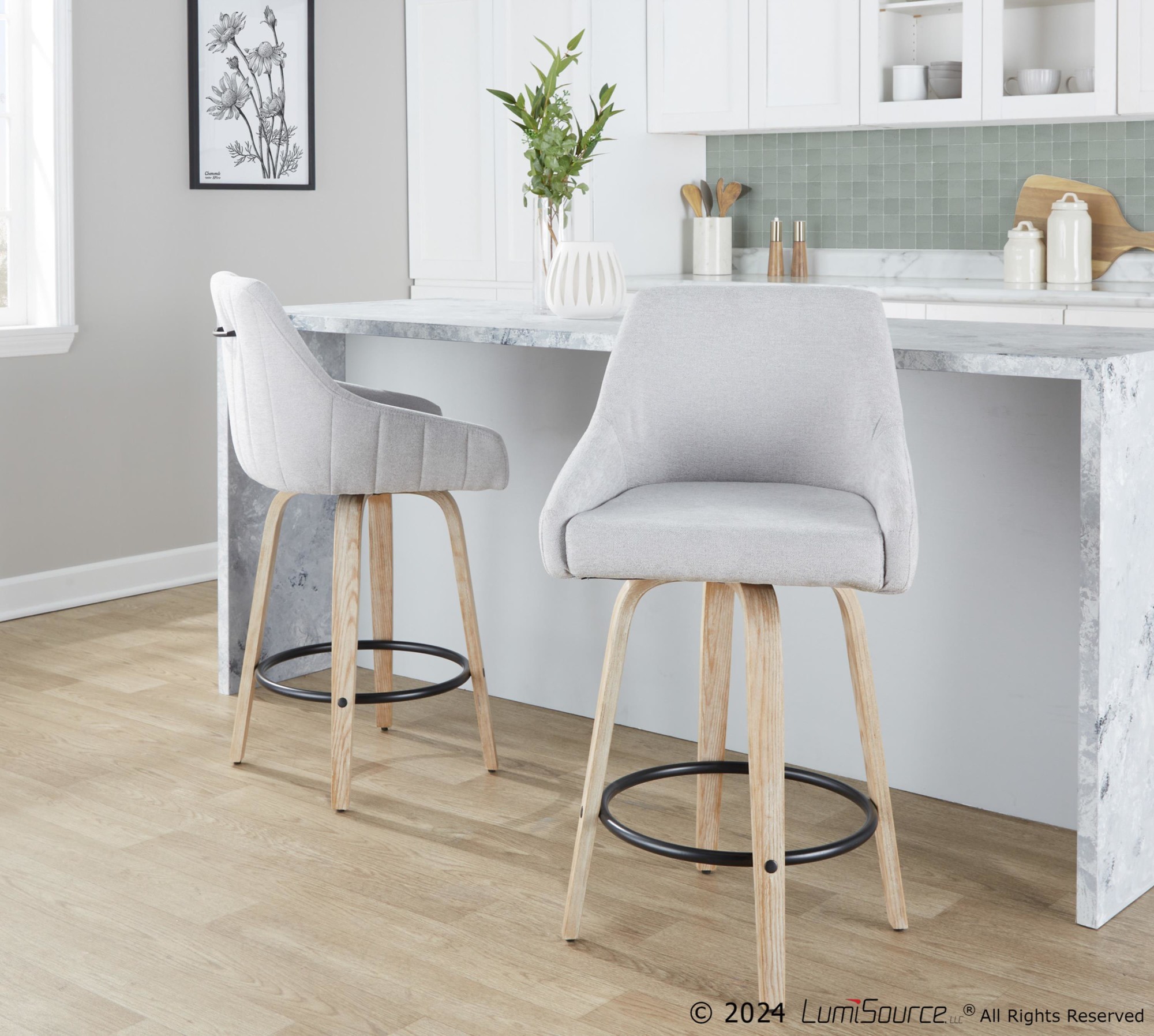 Hannah 26" Fixed-height Counter Stool - Set Of 2
